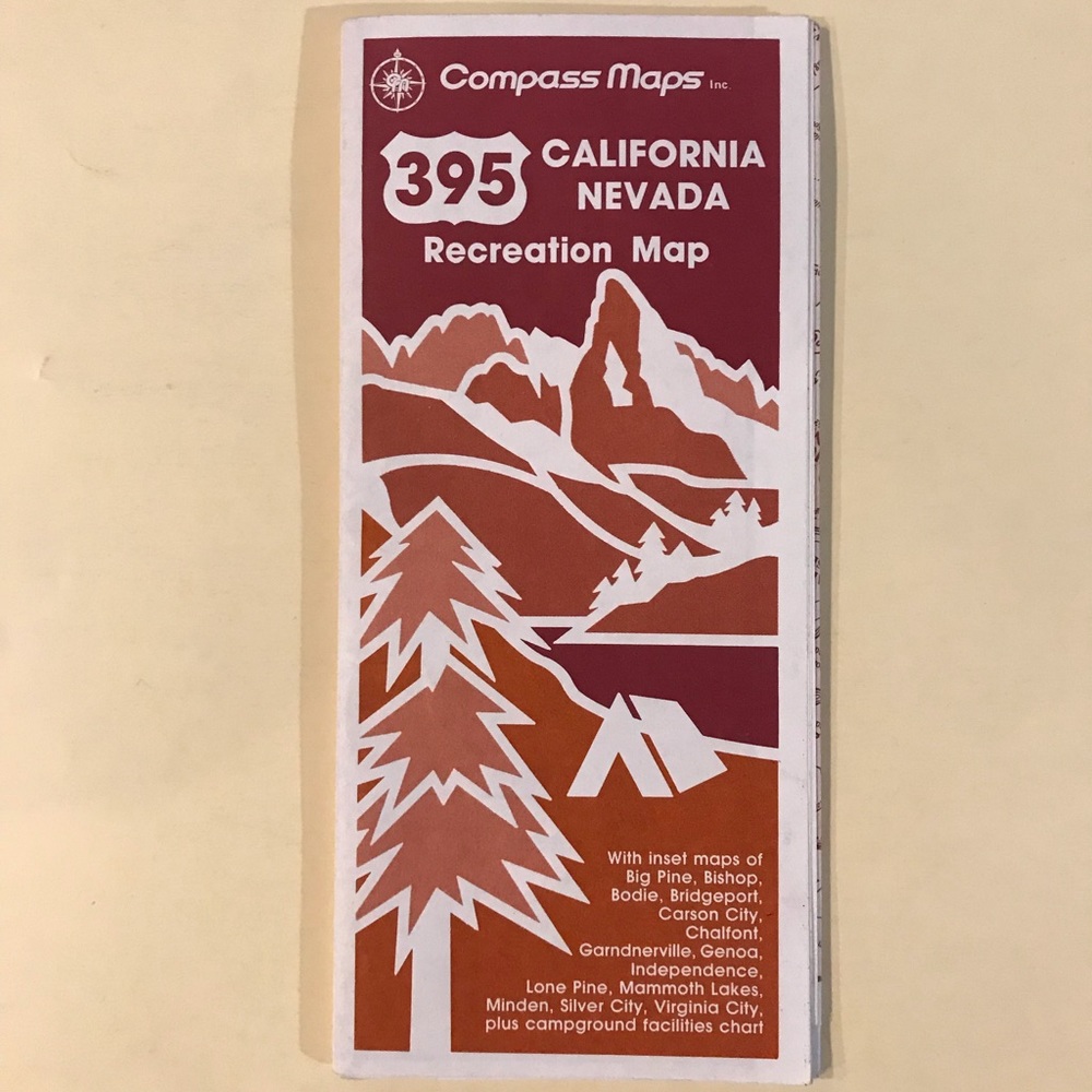 VINTAGE 1980s California & Nevada Street Map